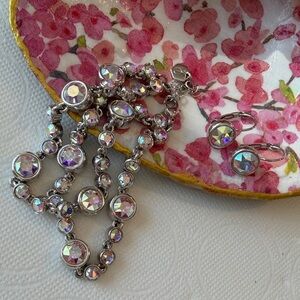 Touchstone Crystal Iridescent Silver Bracelet Set - Vintage